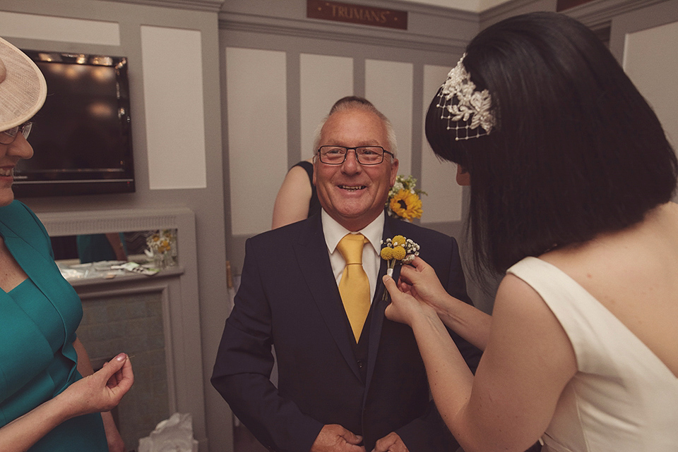 A 1930s Inspired Industrial Chic City Wedding with Two Beautiful  Dresses. Photography by Rebecca Douglas.