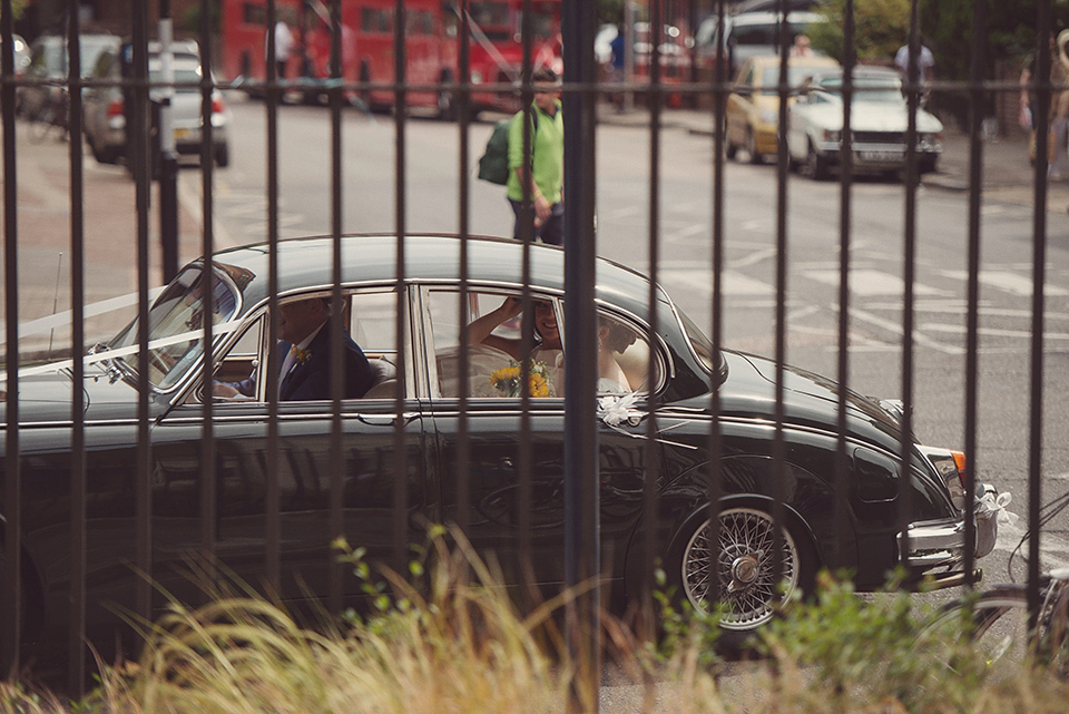 A 1930s Inspired Industrial Chic City Wedding with Two Beautiful  Dresses. Photography by Rebecca Douglas.