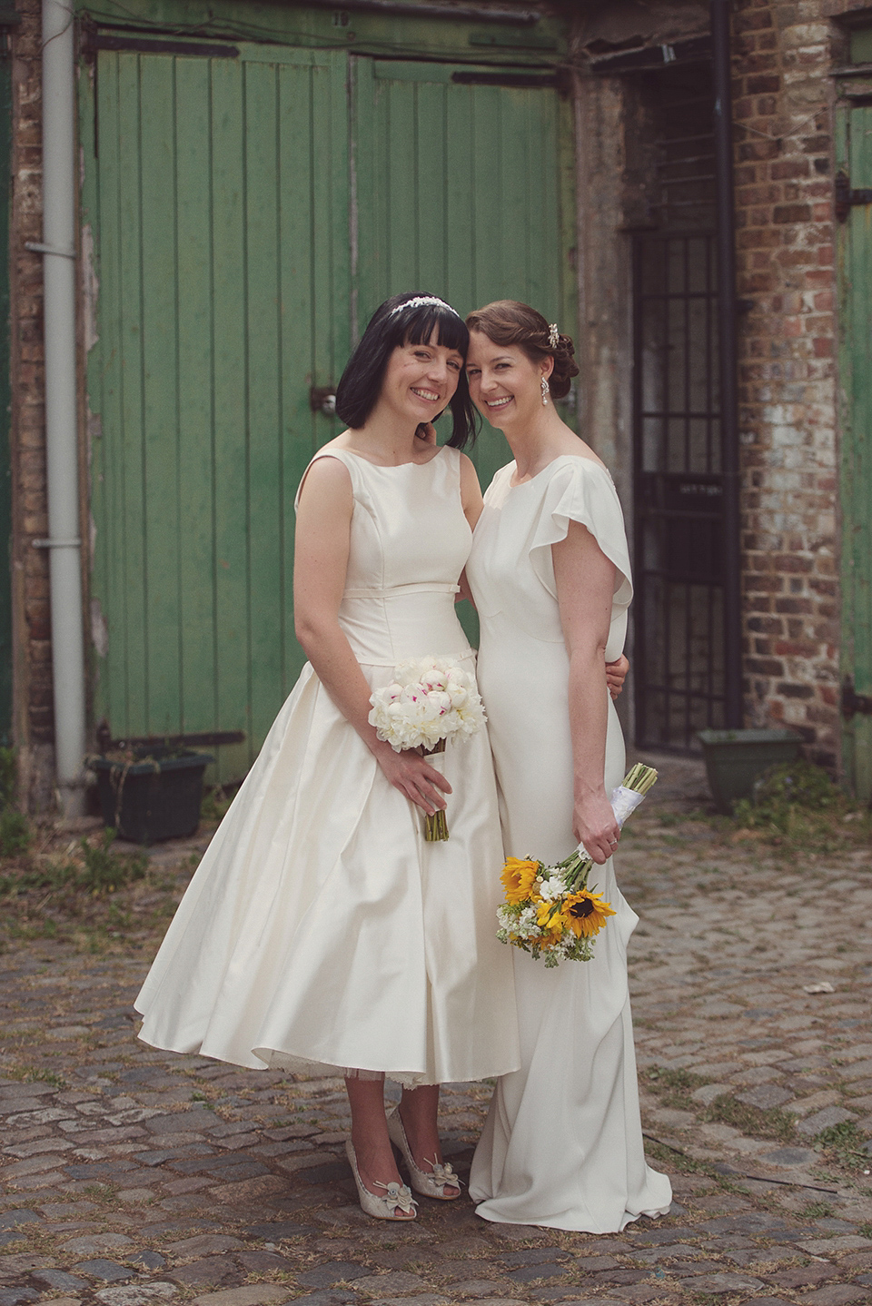 A 1930s Inspired Industrial Chic City Wedding with Two Beautiful  Dresses. Photography by Rebecca Douglas.