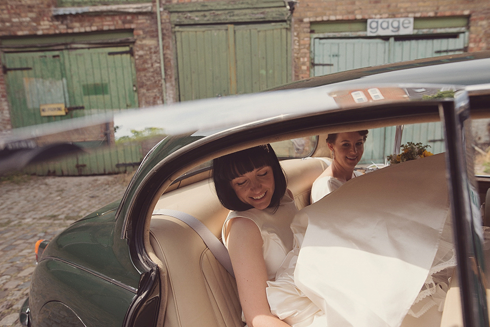 A 1930s Inspired Industrial Chic City Wedding with Two Beautiful  Dresses. Photography by Rebecca Douglas.