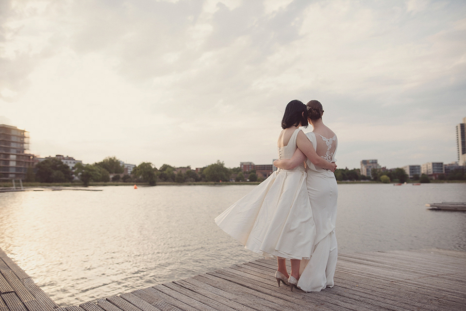 A 1930s Inspired Industrial Chic City Wedding with Two Beautiful  Dresses. Photography by Rebecca Douglas.