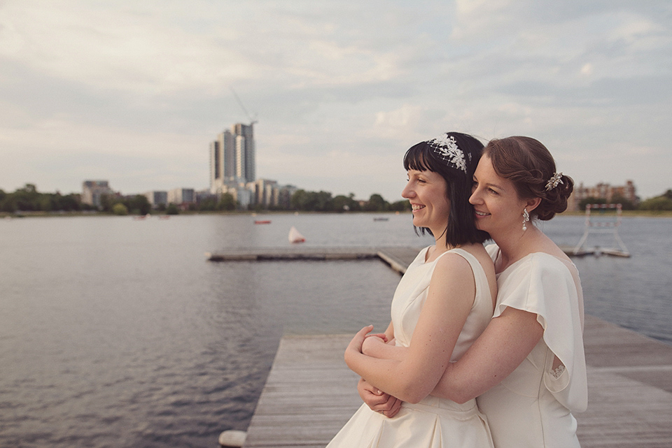 A 1930s Inspired Industrial Chic City Wedding with Two Beautiful  Dresses. Photography by Rebecca Douglas.