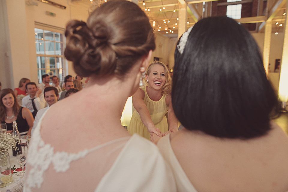 A 1930s Inspired Industrial Chic City Wedding with Two Beautiful  Dresses. Photography by Rebecca Douglas.