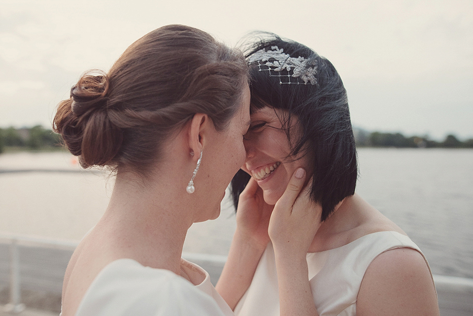 A 1930s Inspired Industrial Chic City Wedding with Two Beautiful  Dresses. Photography by Rebecca Douglas.