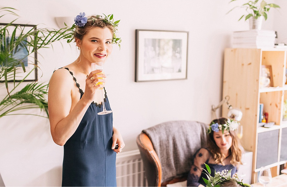 An Hermione de Paula Gown for a Modern and Minimalist London Wedding. Photography by Alexander Newton.