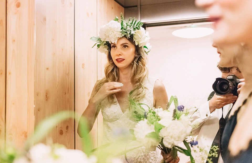 An Hermione de Paula Gown for a Modern and Minimalist London Wedding. Photography by Alexander Newton.