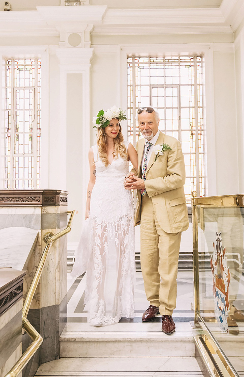 An Hermione de Paula Gown for a Modern and Minimalist London Wedding. Photography by Alexander Newton.