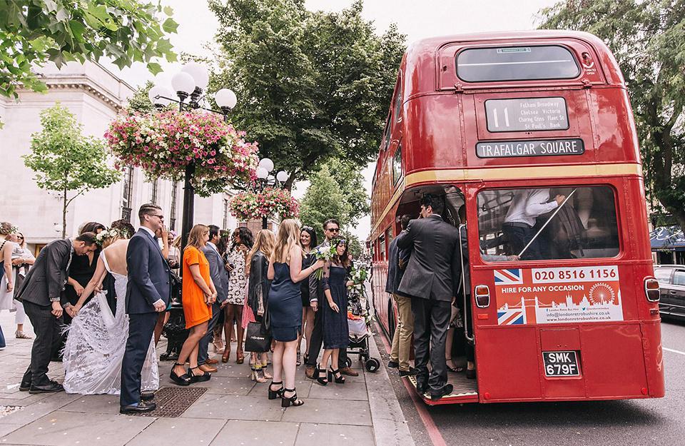 An Hermione de Paula Gown for a Modern and Minimalist London Wedding. Photography by Alexander Newton.