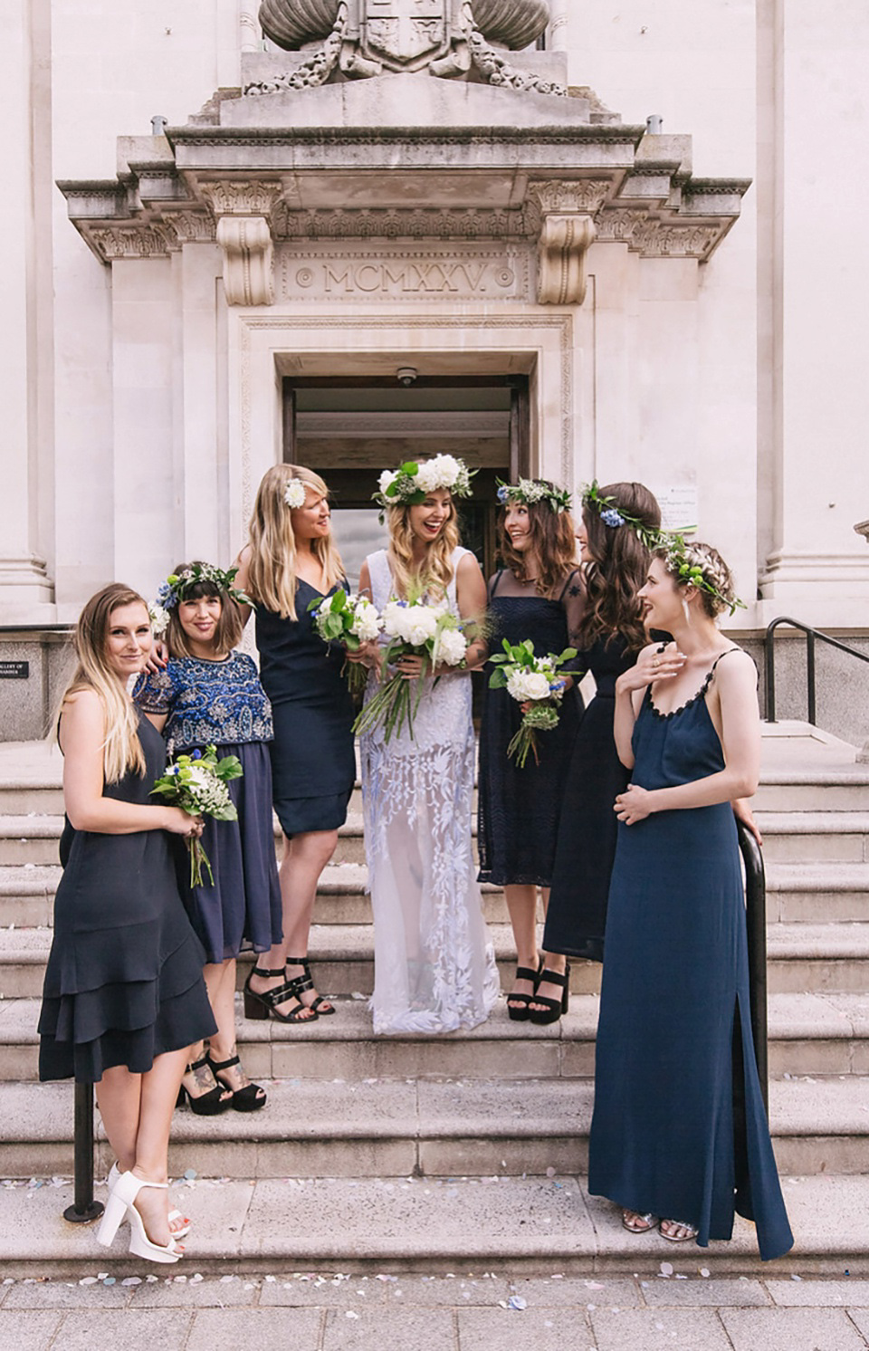 An Hermione de Paula Gown for a Modern and Minimalist London Wedding. Photography by Alexander Newton.