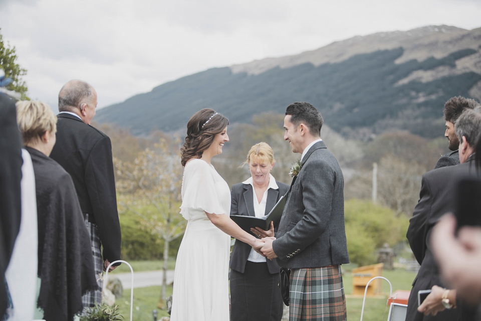 Jenny Packham's Betty for a Peach, Pink and Woodland Inspired Wedding. Images by Mirrorbox Photography.