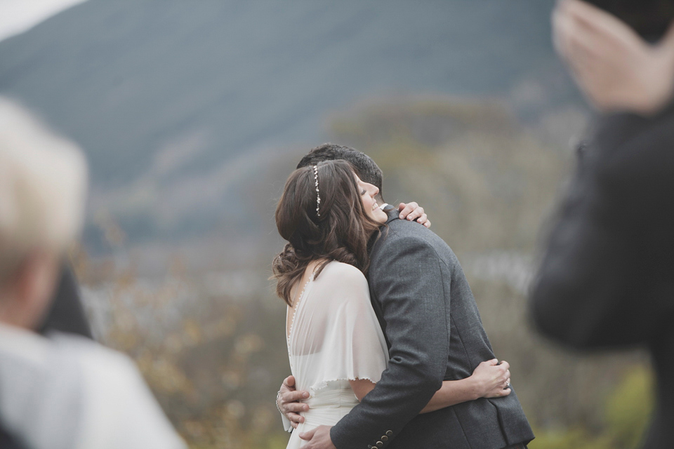 Jenny Packham's Betty for a Peach, Pink and Woodland Inspired Wedding. Images by Mirrorbox Photography.