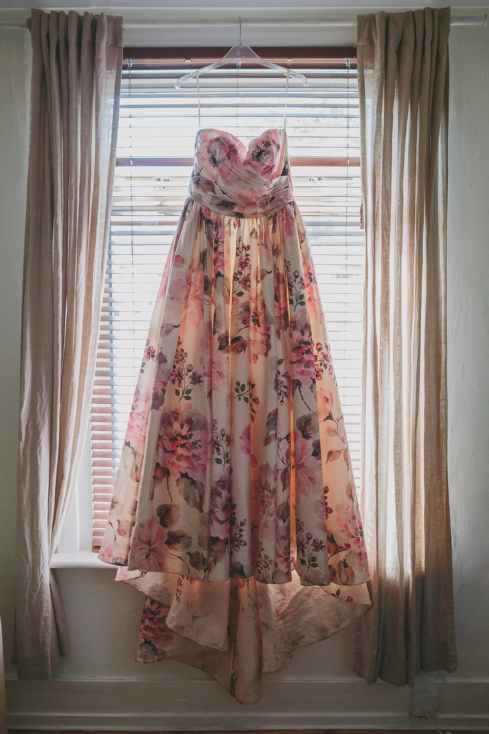 A Wendy Makin Floral Gown for a Rustic and Vintage Inspired Wedding. Photography by The Campbells.