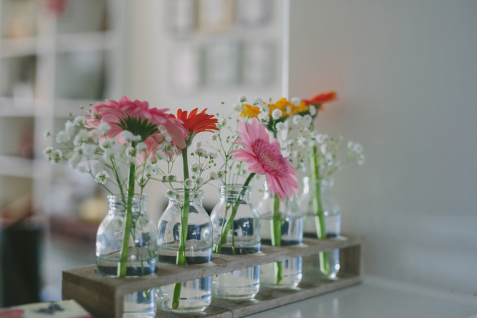 A Wendy Makin Floral Gown for a Rustic and Vintage Inspired Wedding. Photography by The Campbells.