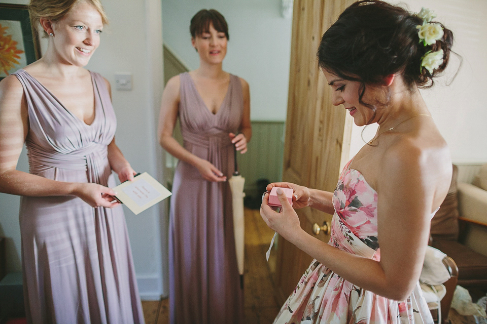 A Wendy Makin Floral Gown for a Rustic and Vintage Inspired Wedding. Photography by The Campbells.