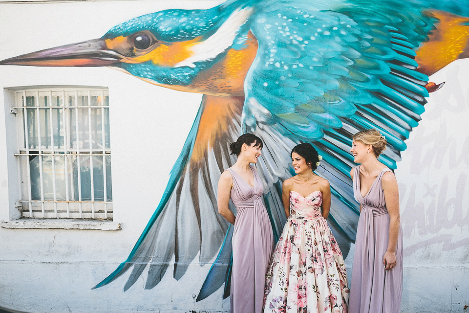 A Wendy Makin Floral Gown for a Rustic and Vintage Inspired Wedding. Photography by The Campbells.