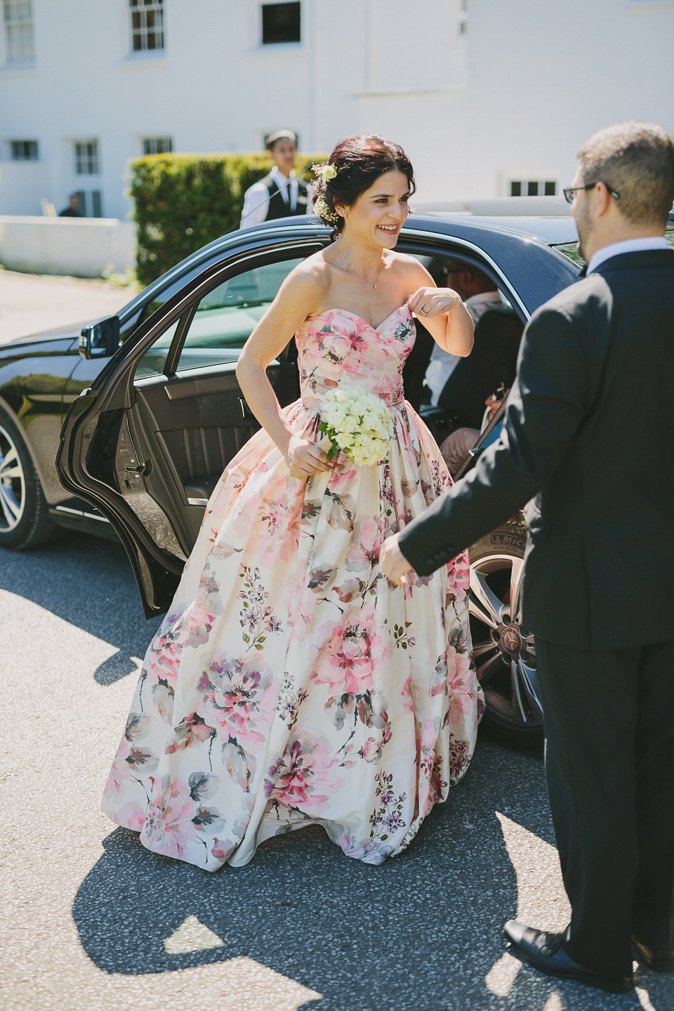 A Wendy Makin Floral Gown for a Rustic and Vintage Inspired Wedding. Photography by The Campbells.