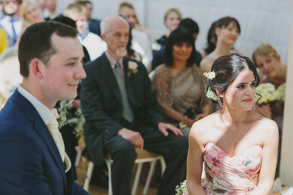 A Wendy Makin Floral Gown for a Rustic and Vintage Inspired Wedding. Photography by The Campbells.