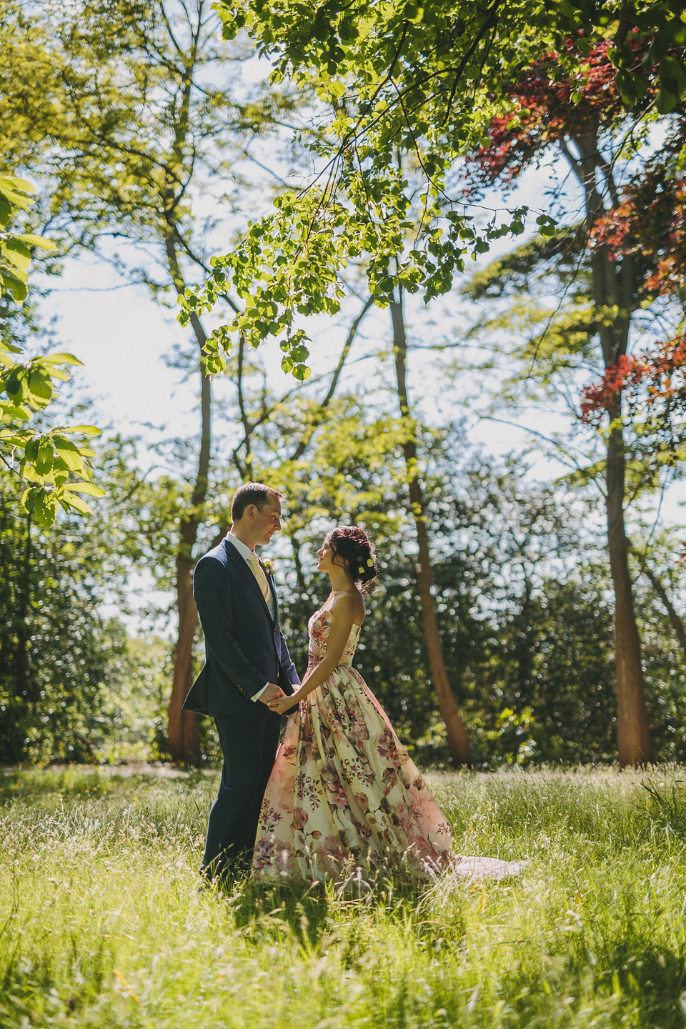 A Wendy Makin Floral Gown for a Rustic and Vintage Inspired Wedding. Photography by The Campbells.