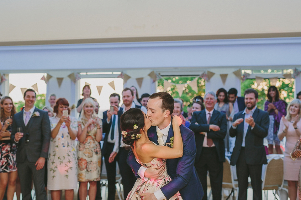 A Wendy Makin Floral Gown for a Rustic and Vintage Inspired Wedding. Photography by The Campbells.