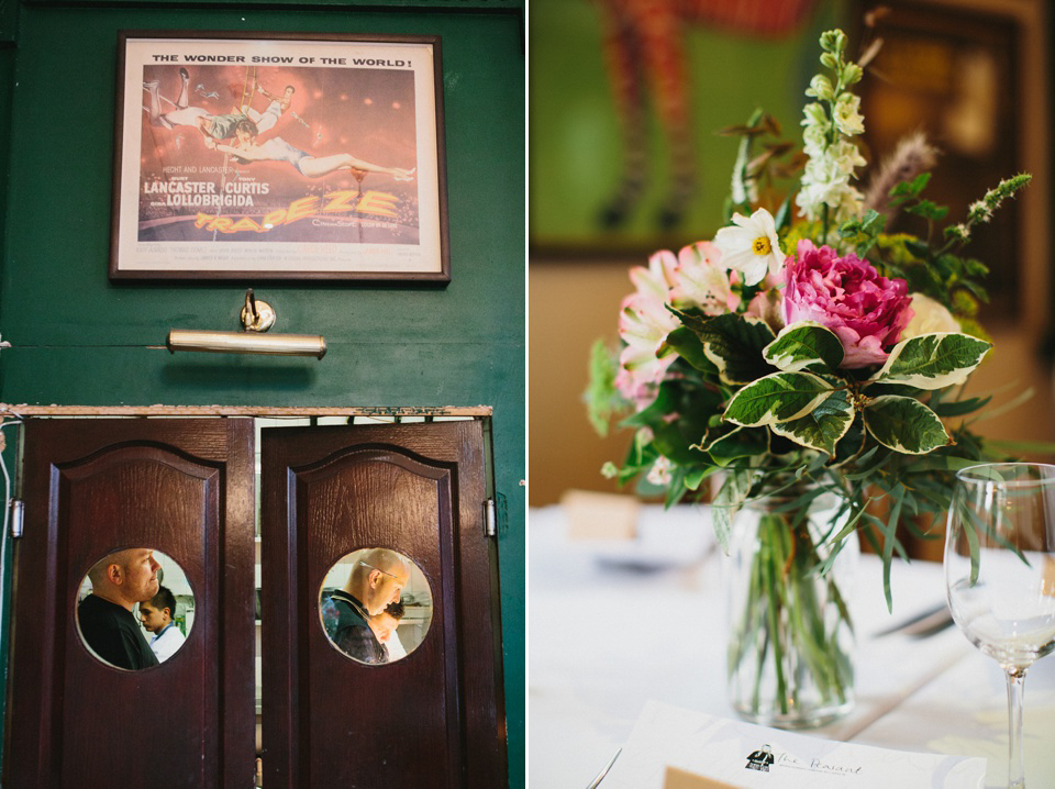 A Vintage Gown by Days of Grace for a Stylish Low-Key and Relaxed London Pub Wedding. Photography by Peach & Jo.