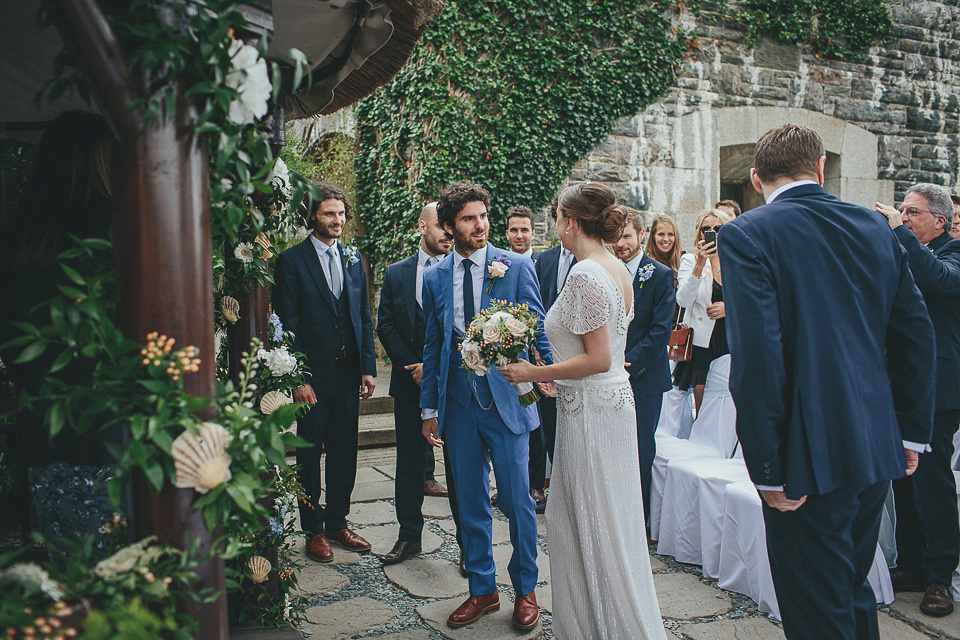 Eliza Jane Howell Glamour for a Cornish Wedding by the Sea. Photography by Helen Lisk.