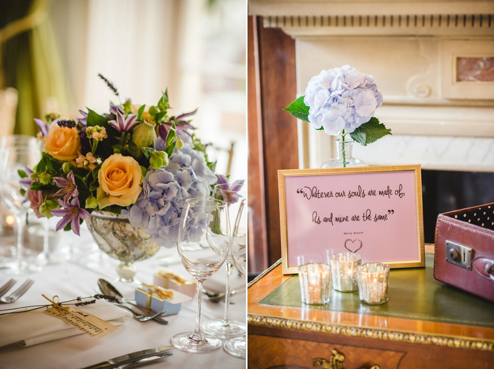 Green wedding shoes and a Jesus Peiro gown for this elegant wedding held at Fetcham Park in Surrey. Photography by Sophie Duckworth.