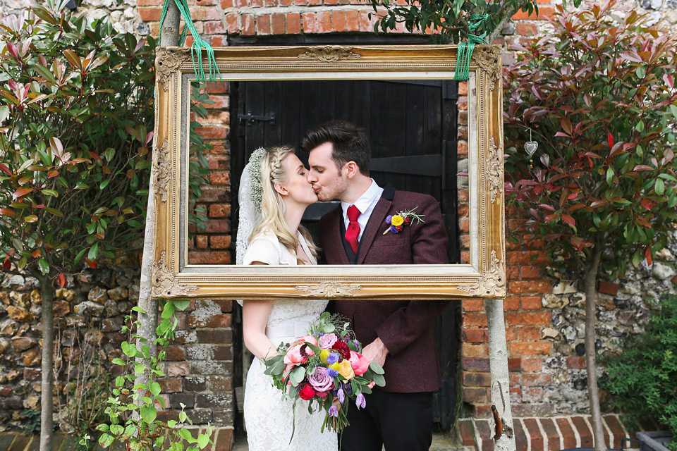 A Fun and Colourful Humanist Barn Wedding Inspired by Books. Photography by Suzy Wimbourne.