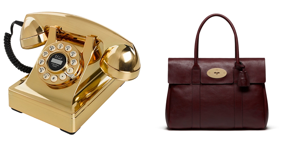 gold telephone and mulberry bayswater in oxblood