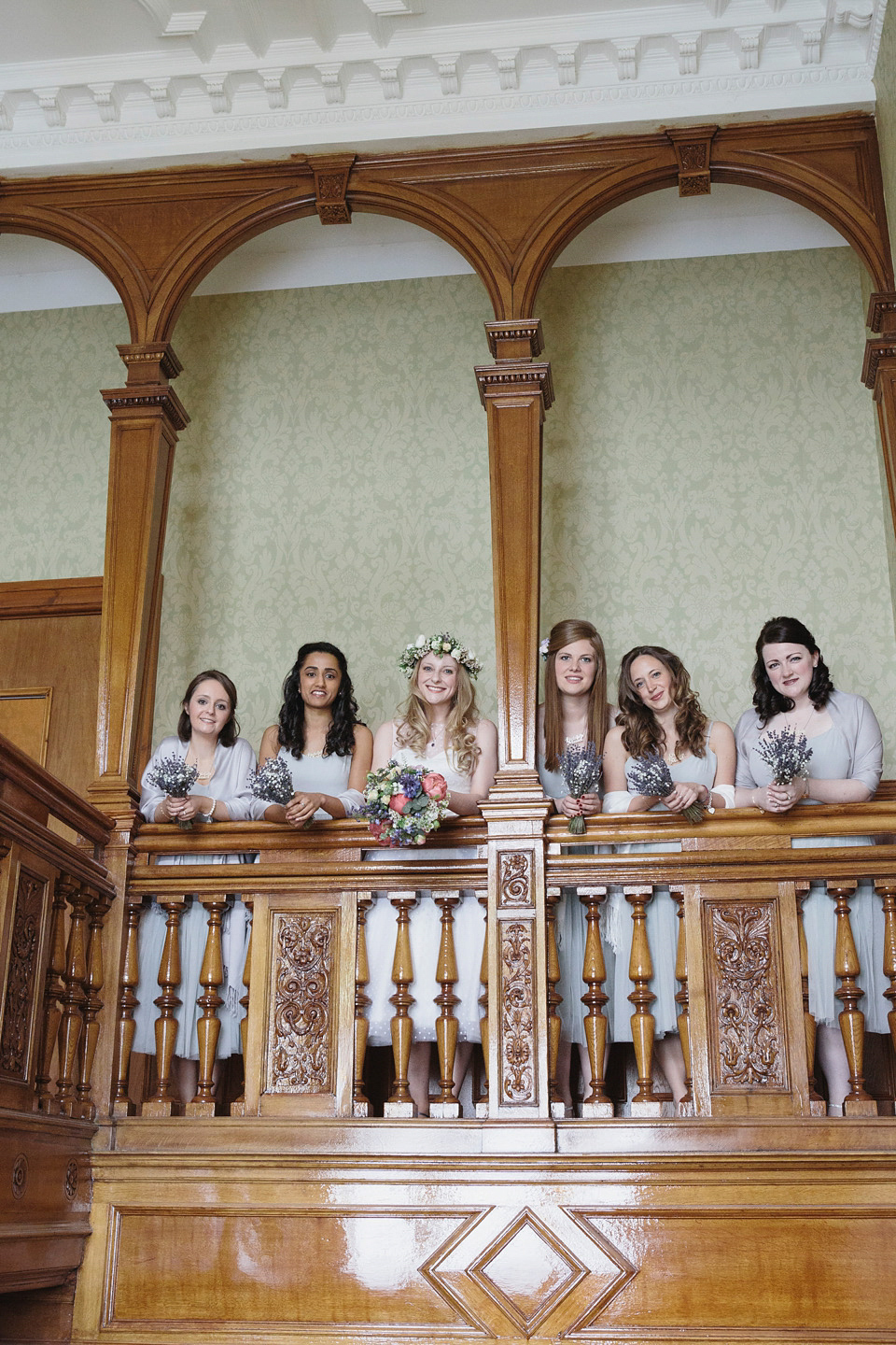 A 50's Inspired Polka Dot Gown and Sweet Floral Crown. This lovely wedding in Scotland was photographed by Mirrorbox.