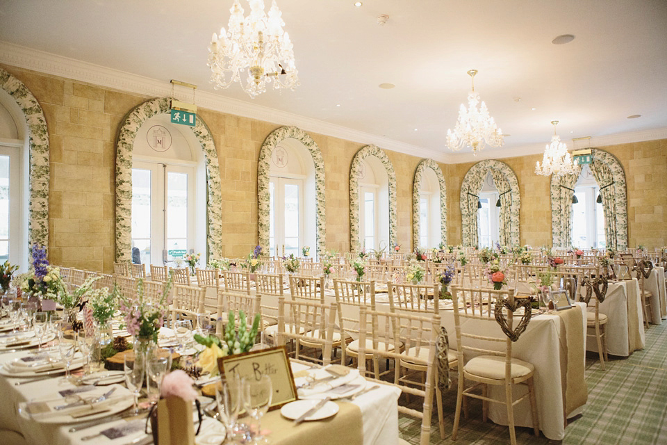 A 50's Inspired Polka Dot Gown and Sweet Floral Crown. This lovely wedding in Scotland was photographed by Mirrorbox.