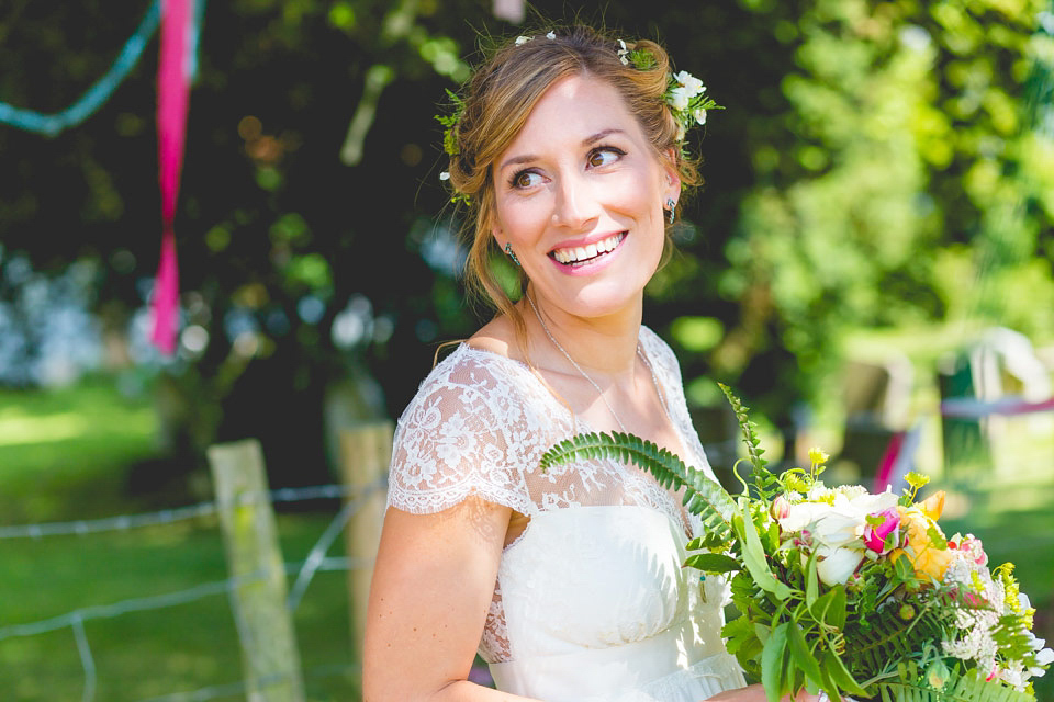 A Laure de Sagazan Gown for a Homespun and Festival Inspired Yurt Wedding. Photography by ELS Design.