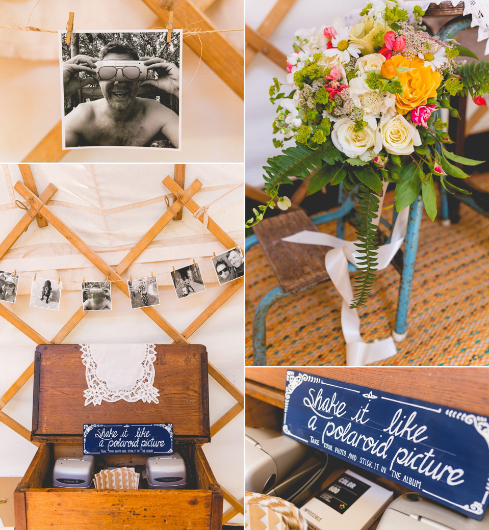 A Laure de Sagazan Gown for a Homespun and Festival Inspired Yurt Wedding. Photography by ELS Design.