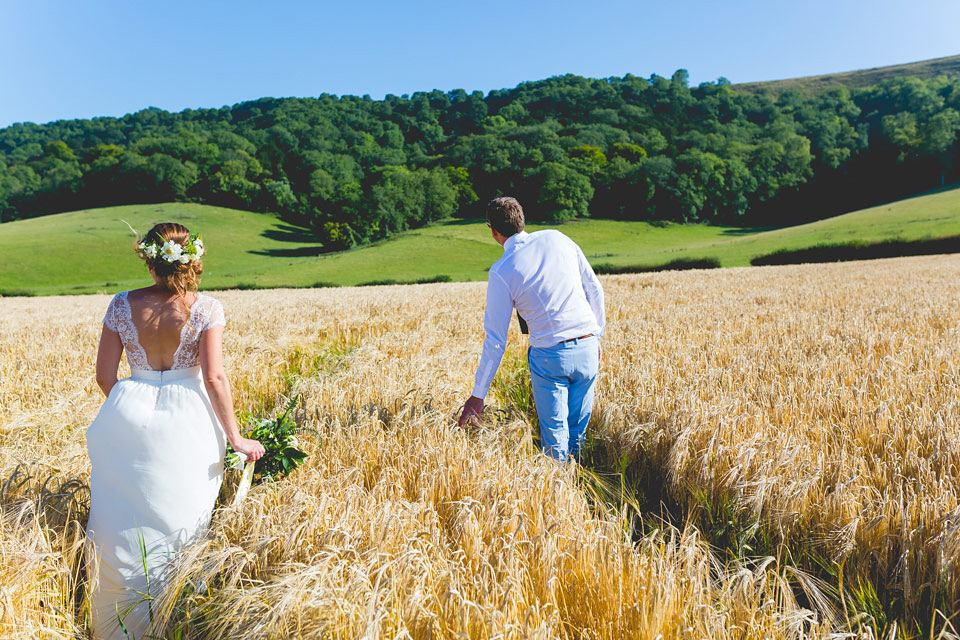 A Laure de Sagazan Gown for a Homespun and Festival Inspired Yurt Wedding. Photography by ELS Design.