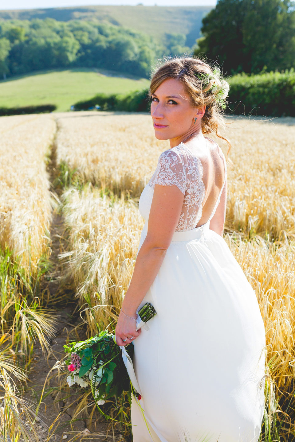 A Laure de Sagazan Gown for a Homespun and Festival Inspired Yurt Wedding. Photography by ELS Design.