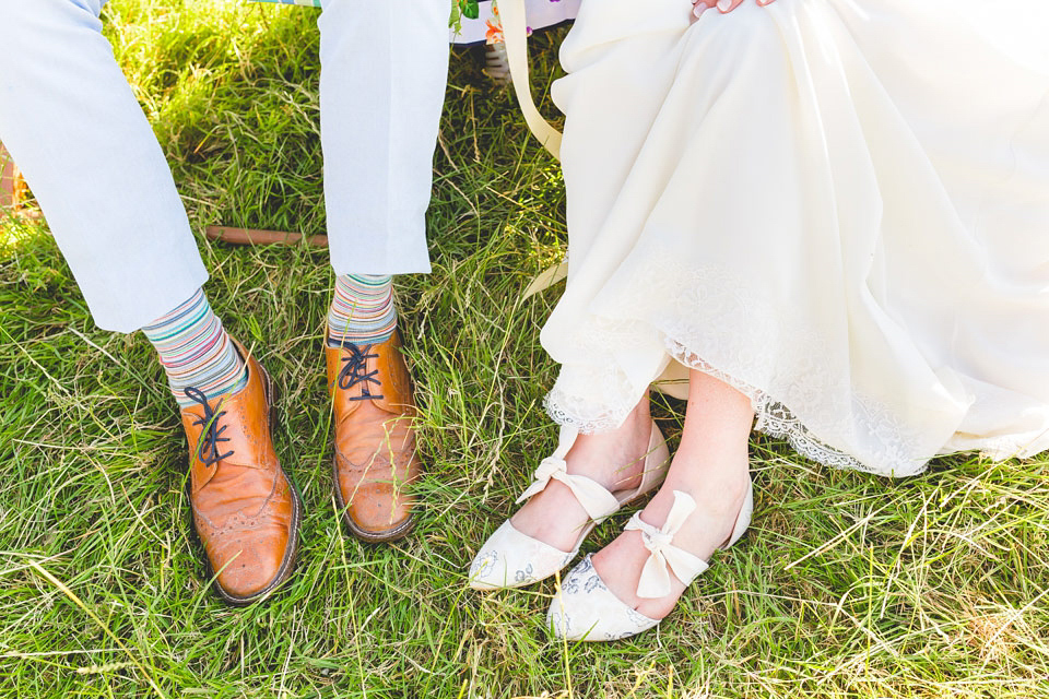 A Laure de Sagazan Gown for a Homespun and Festival Inspired Yurt Wedding. Photography by ELS Design.