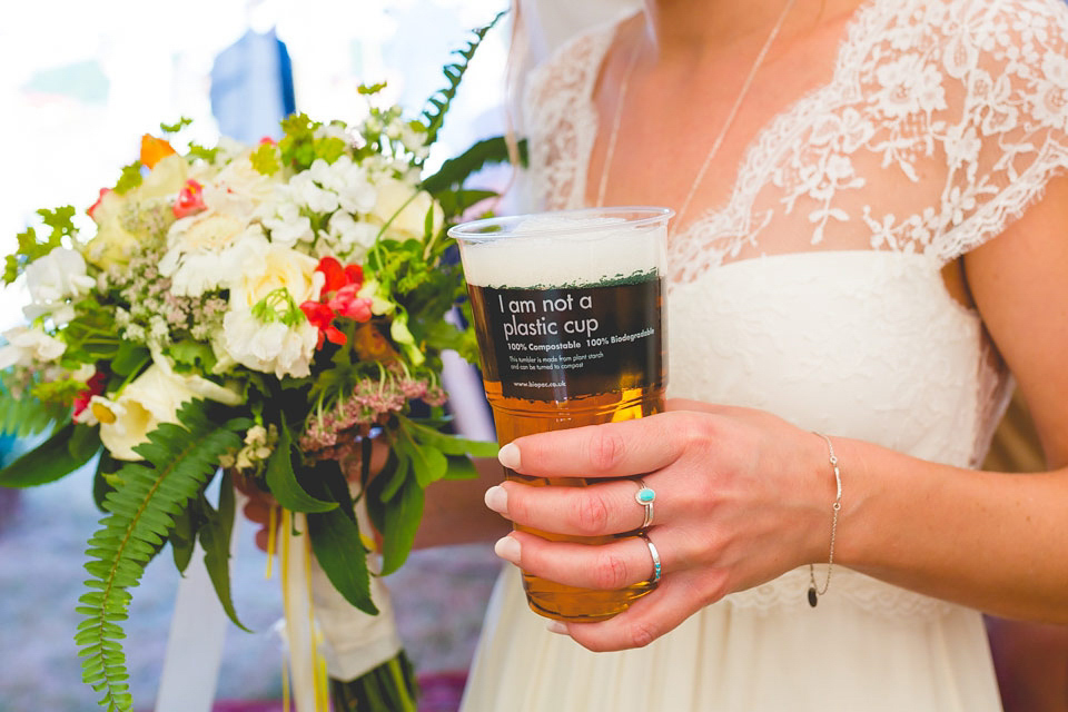 A Laure de Sagazan Gown for a Homespun and Festival Inspired Yurt Wedding. Photography by ELS Design.