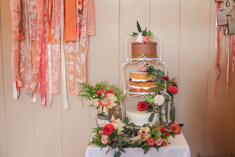 A laid back and colourful 1970's bohemian inspired wedding. Bride Helen wears a dress by Dana Bolton. Images by Horseshoe Photography.