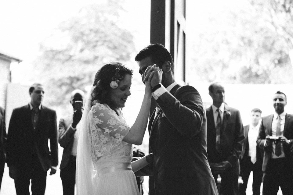 A laid back and colourful 1970's bohemian inspired wedding. Bride Helen wears a dress by Dana Bolton. Images by Horseshoe Photography.