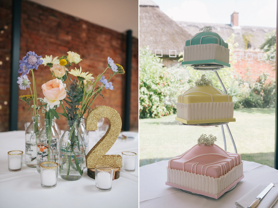 Sophie wears a gold, sequin Phase Eight gown for her wedding at The Norfolk Mead Hotel, an elegant Georgian boutique hotel in the heart of Norfolk. Photography by Joanna Millington.