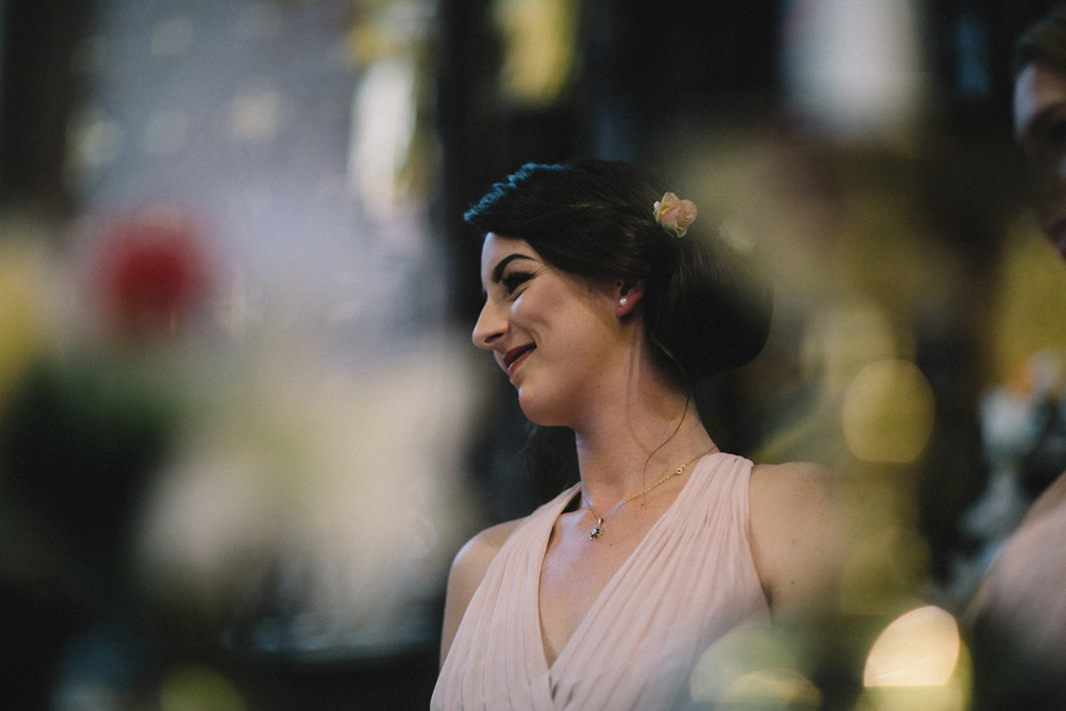 Bride Charlene wears a bespoke gown by Sheffield based designer, Kate Beaumont, for her wedding at Stockport Town Hall. Photography by DSB Creative.