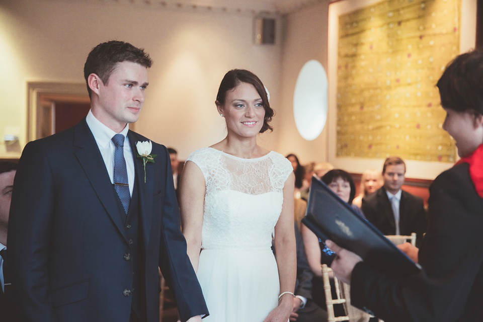 Lianne wears a Jesus Peiro gown for her family focussed wedding in The Cotswolds. Photography by Philippa James.