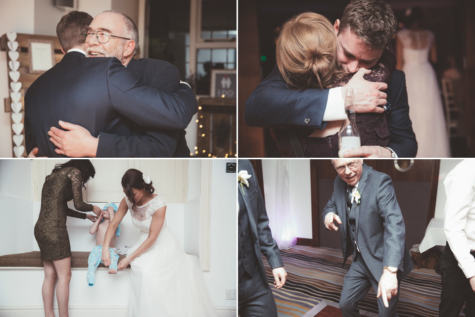 Lianne wears a Jesus Peiro gown for her family focussed wedding in The Cotswolds. Photography by Philippa James.