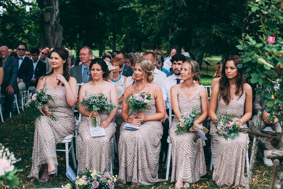 Bride Katie wears a David Fielden gown for her wedding in the Dordogne. Photography by Casey Avenue.