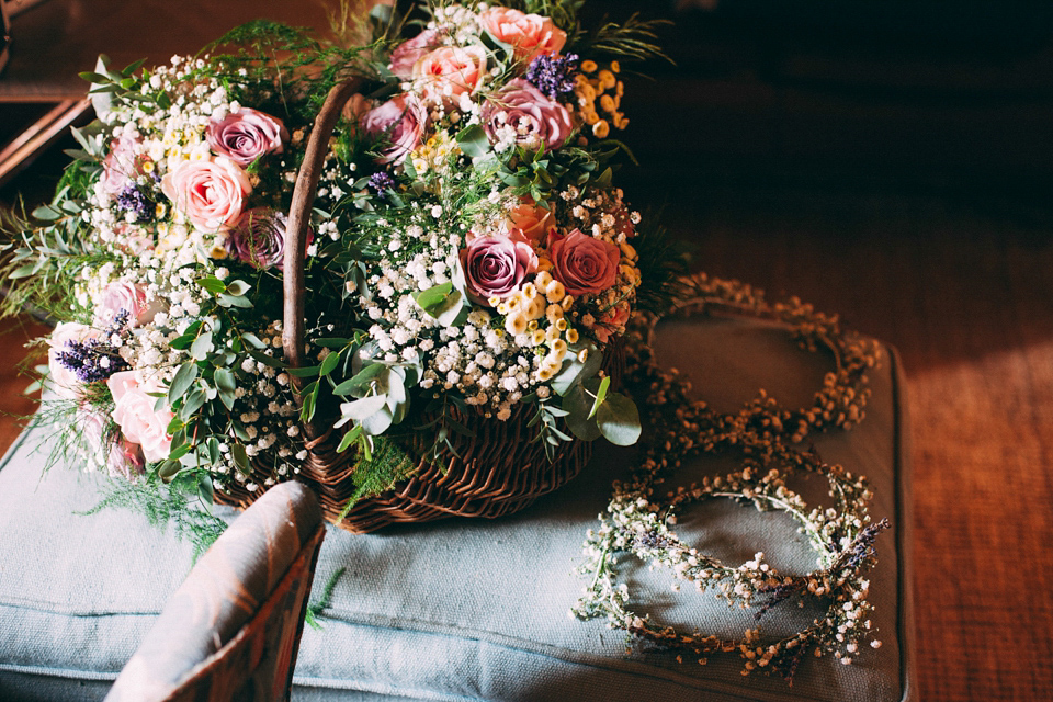 Bride Katie wears a David Fielden gown for her wedding in the Dordogne. Photography by Casey Avenue.