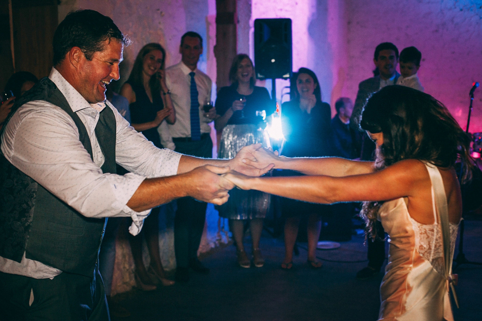 Bride Katie wears a David Fielden gown for her wedding in the Dordogne. Photography by Casey Avenue.