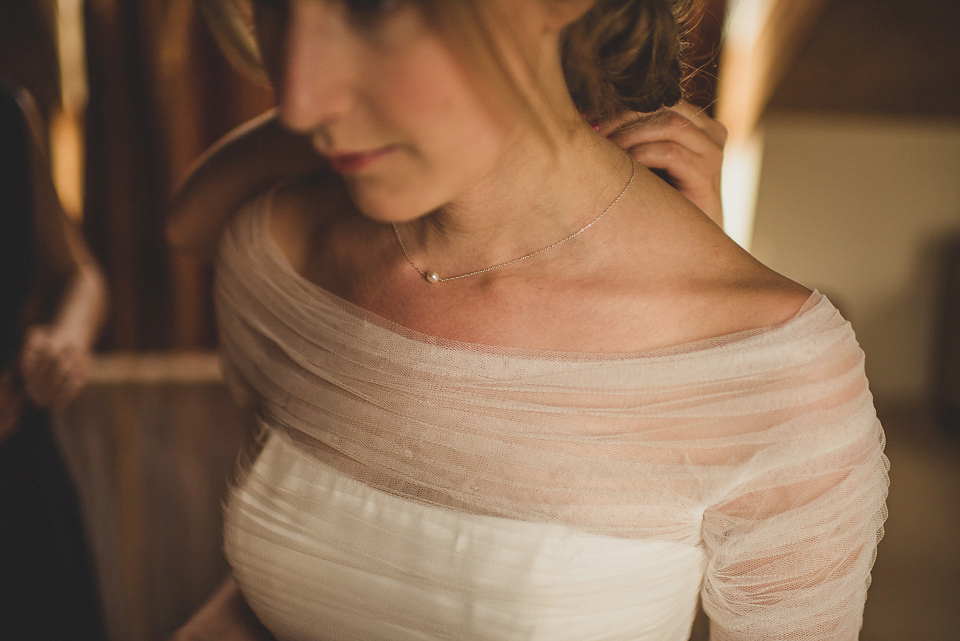 Bride Charlotte wore La Sposa for her elegant, relaxed and romantic South Farm garden wedding. Photography by Matt Penberthy.