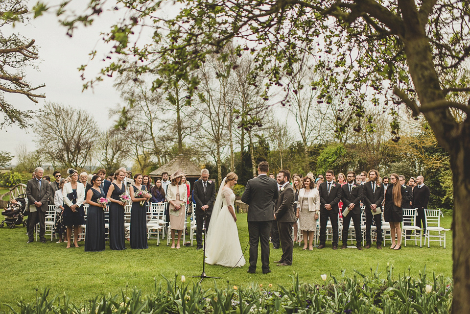 Bride Charlotte wore La Sposa for her elegant, relaxed and romantic South Farm garden wedding. Photography by Matt Penberthy.