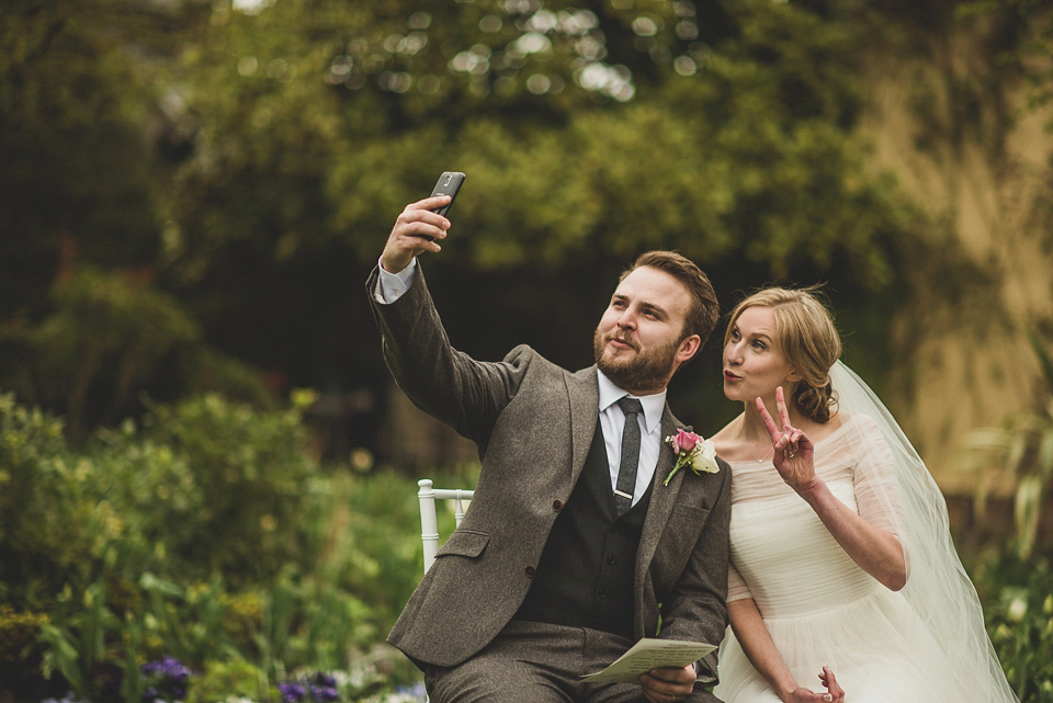 Bride Charlotte wore La Sposa for her elegant, relaxed and romantic South Farm garden wedding. Photography by Matt Penberthy.