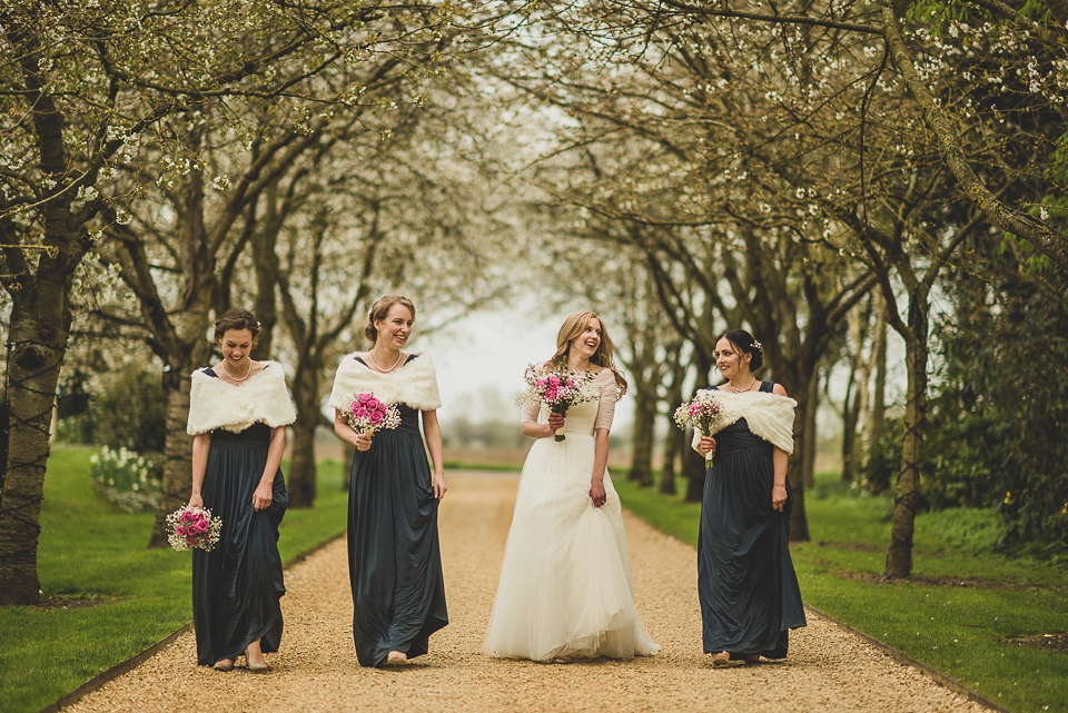 Bride Charlotte wore La Sposa for her elegant, relaxed and romantic South Farm garden wedding. Photography by Matt Penberthy.