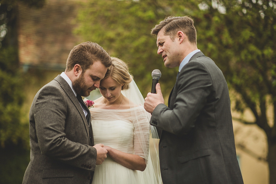 Bride Charlotte wore La Sposa for her elegant, relaxed and romantic South Farm garden wedding. Photography by Matt Penberthy.